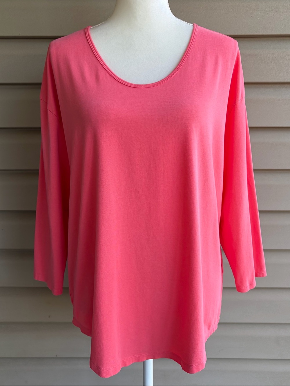 •Lands’ End• Cotton/Modal Scoop Neck Soft Knit Top - Size Large (14-16)